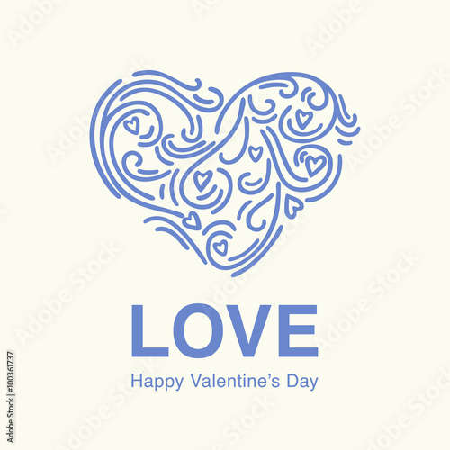 Hand drawn elegant heart shape with modern lettering is great for using for valentine's day card, valentine's day poster or just for saying to somebody about your feelings.
