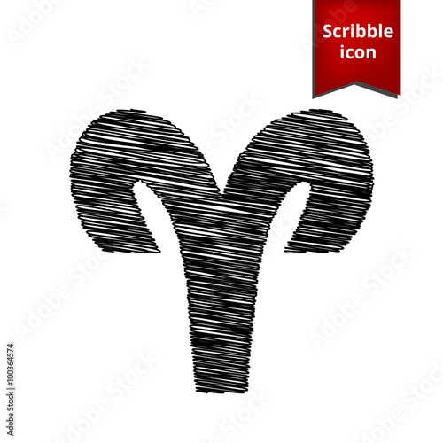Zodiac sign Aries with pen effect