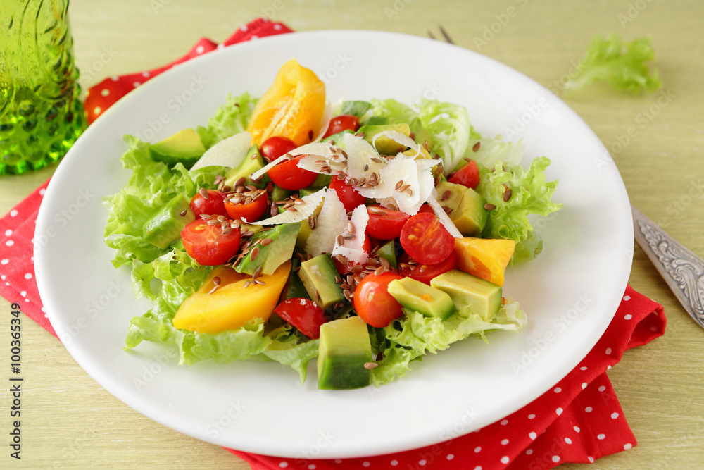 fresh salad with avocado and vegetables fresh salad with avocado and vegetables