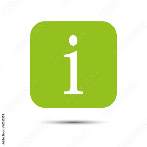 Information Vector Icon with shadow on white background