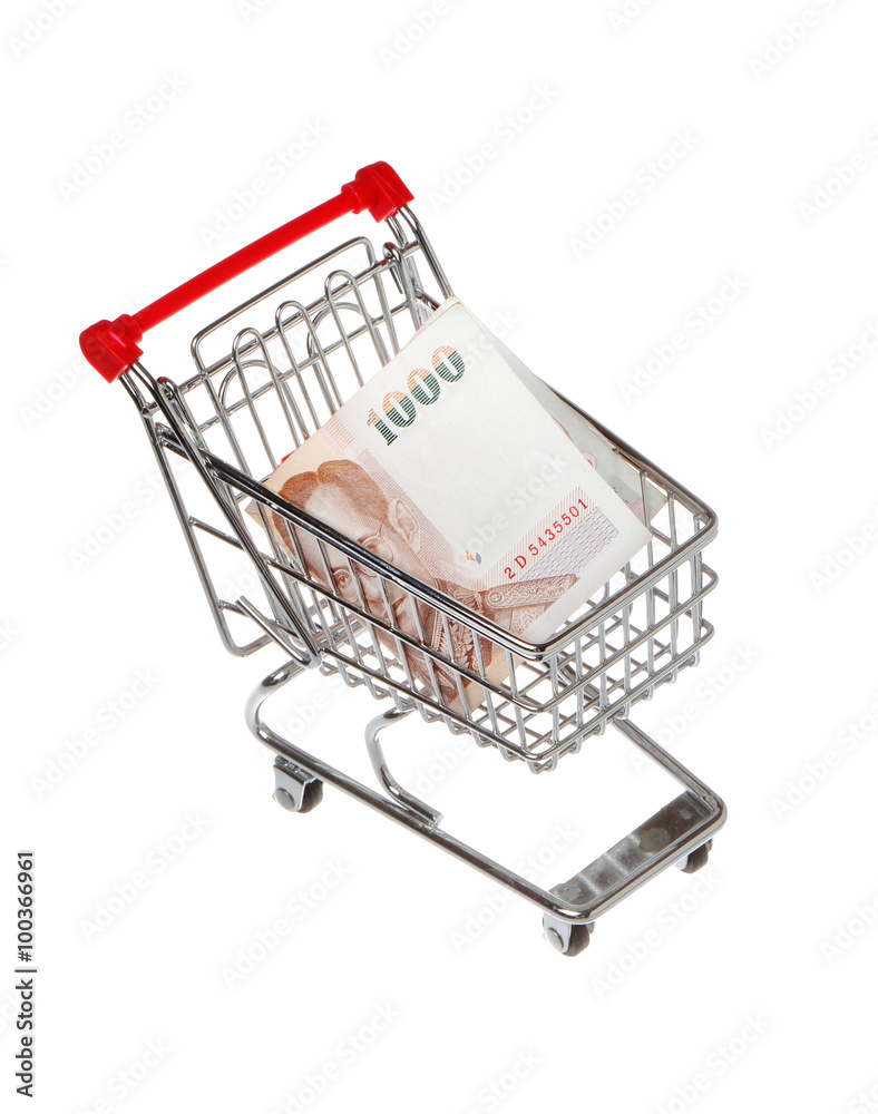 Shopping cart with a 1000 batht