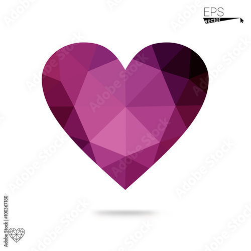 Purple heart isolated on white background. © smaria2015