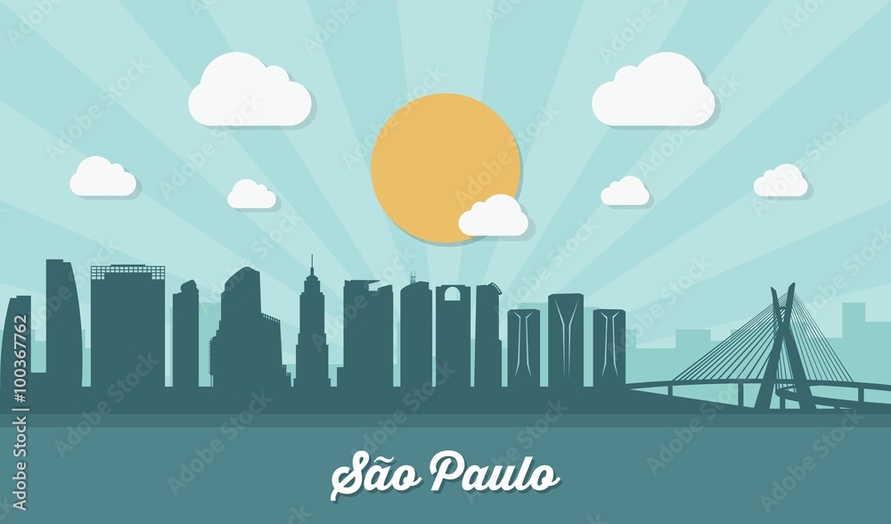 Sao Paulo skyline - flat design