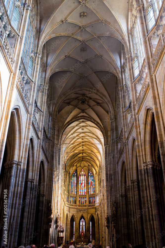 interior of the St Vitus Cathedral in Prague