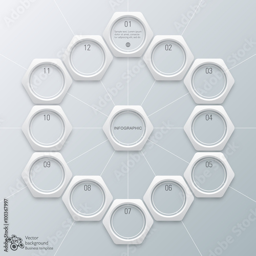 Infographics Vector Background #12-Step Process