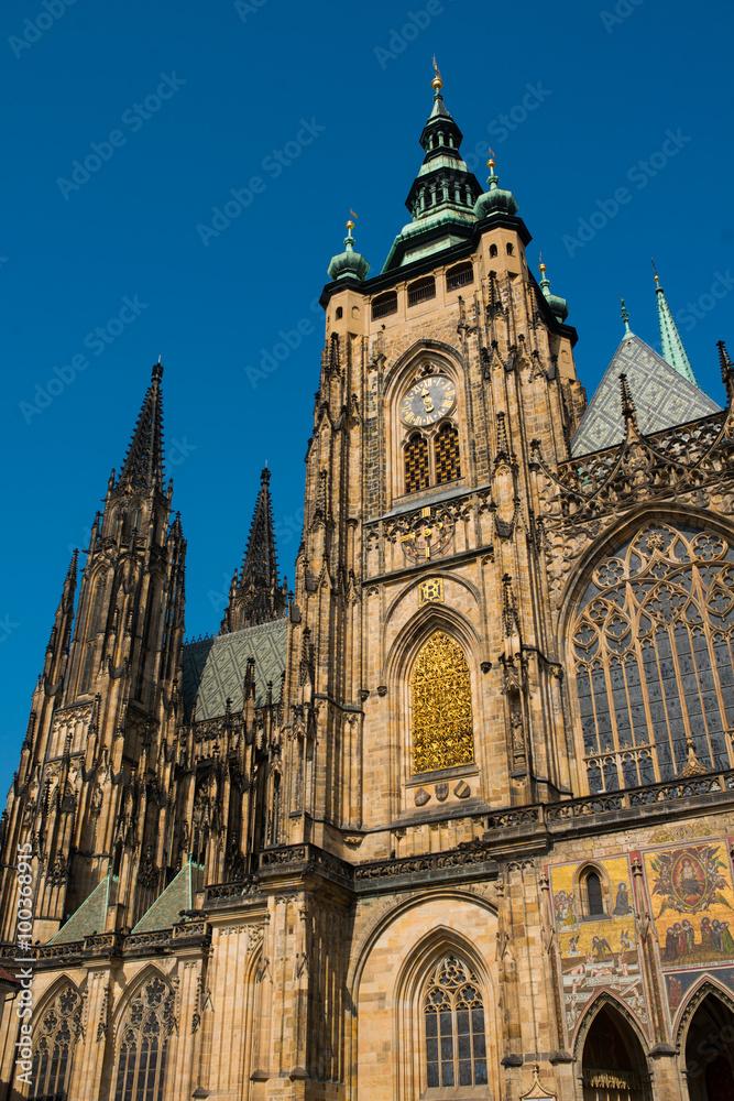 St. Vitus Cathedral facade Prague.