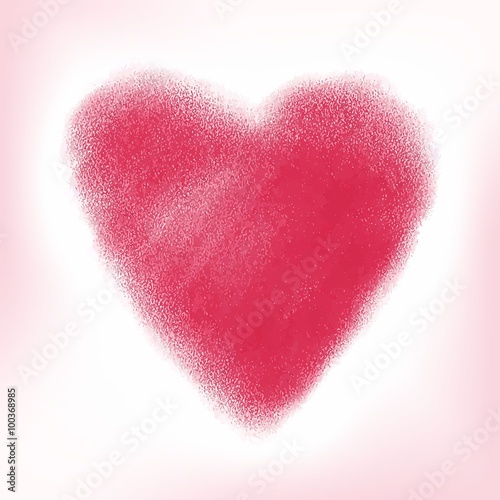 Hand-drawn painted red heart, vector element for your design