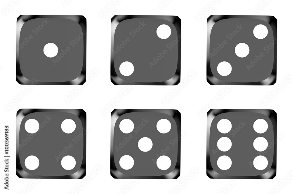 black dice, top view