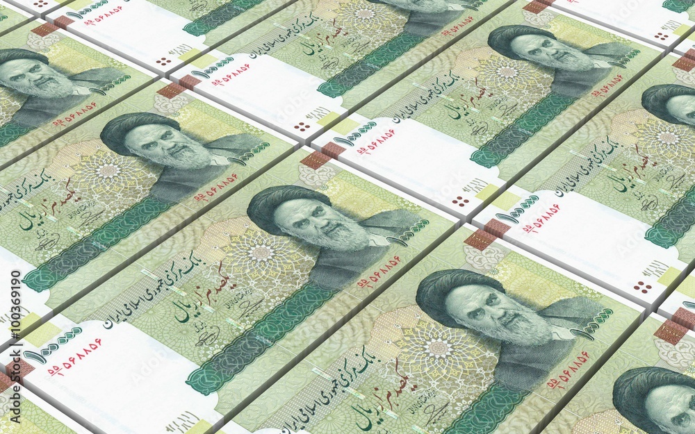 Iran Rials 151b Iranian rials bills stacked background. Computer generated 3D photo ...