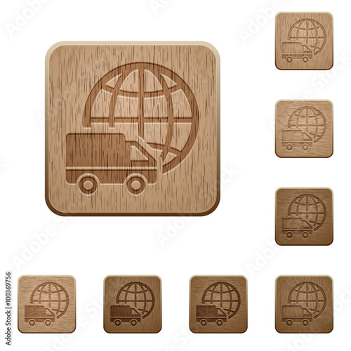 International transport wooden buttons