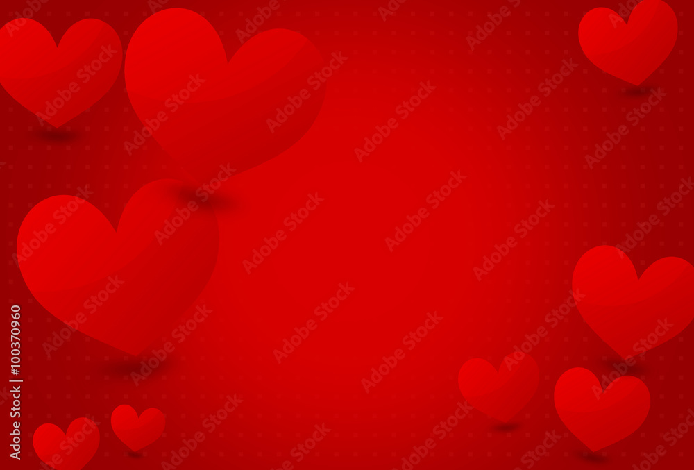 red hearts love design