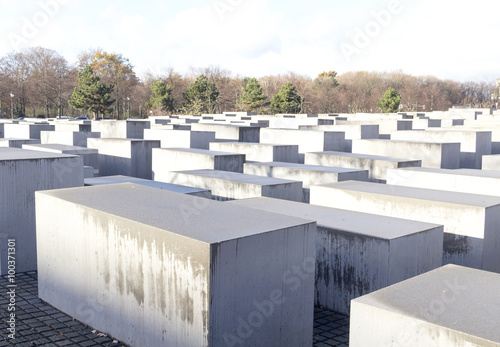 View of Jewish Holocaust Memorial, Berlin, Germany