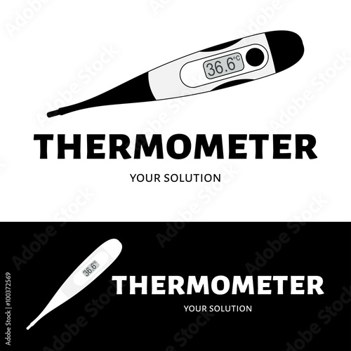 Thermometer vector logo.