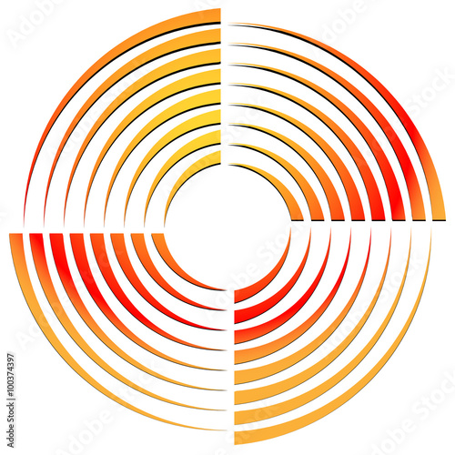 Abstract circular shape, rotating element. Vector illustration.