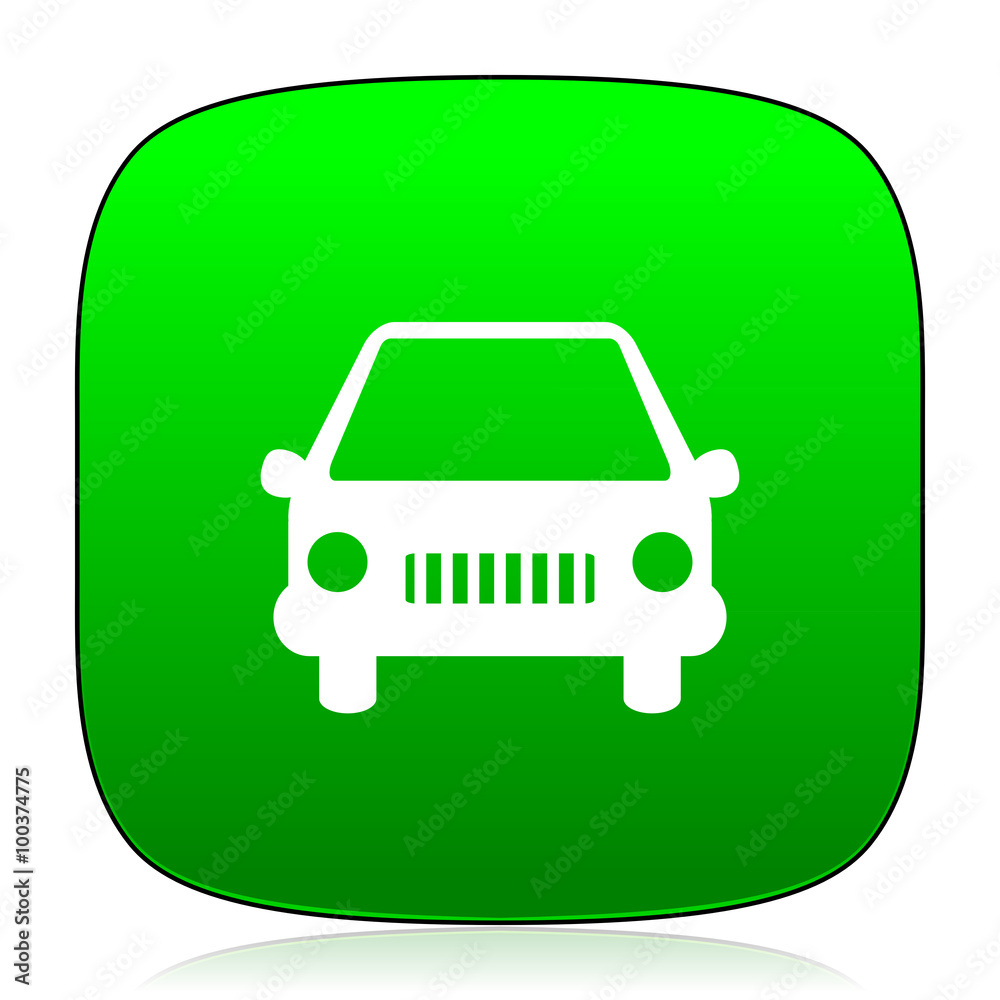 car green icon for web and mobile app car green icon for web and mobile app