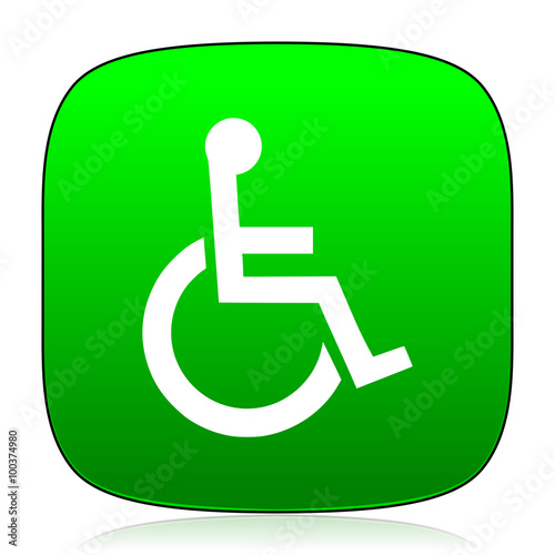 wheelchair green icon for web and mobile app