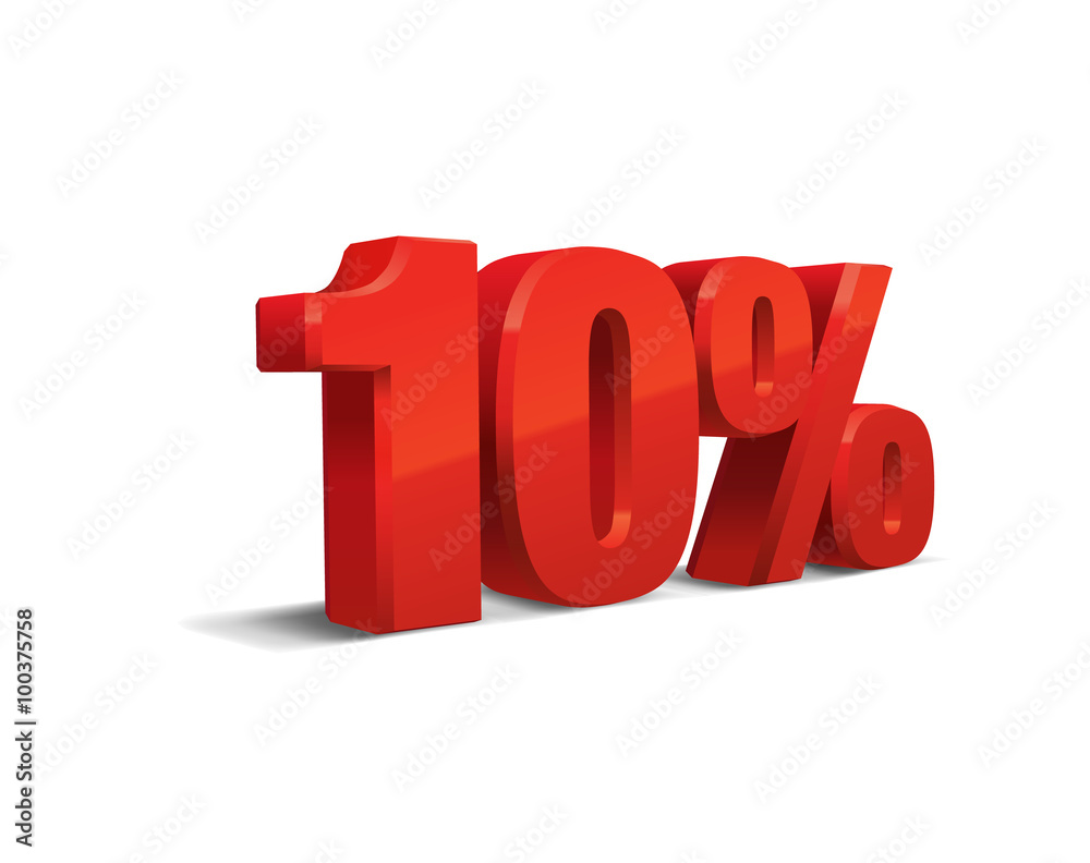10 percent off, sale background, object 3D. Eps10 Vector. 10 percent off, sale background, object 3D. Eps10 Vector.