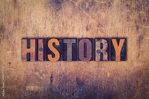 History Concept Wooden Letterpress Type