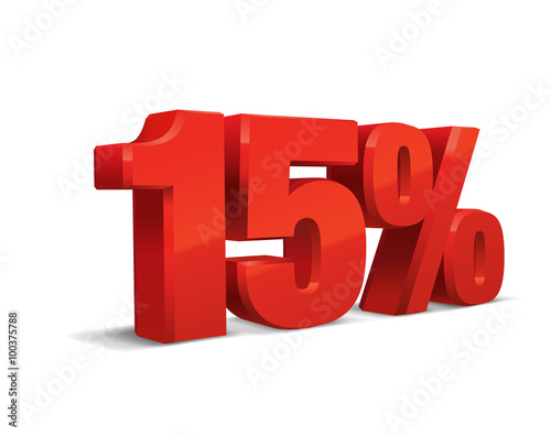 15 percent off, sale background, object 3D. Eps10 Vector.