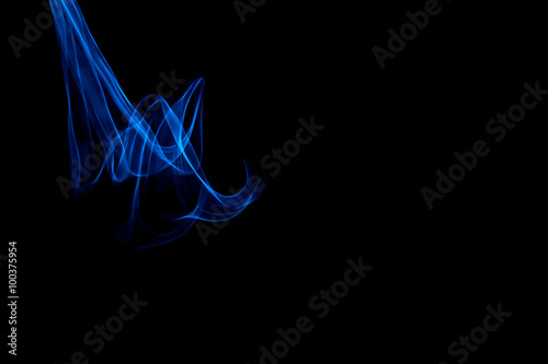 Glowing abstract curved blue lines