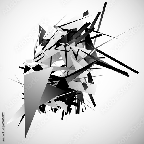 Abstract monochrome pattern / texture with edgy, overlapping rec