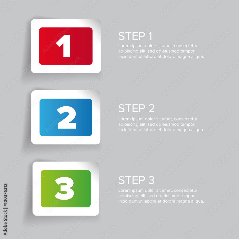One two three - progress steps vector label One two three - progress steps vector label