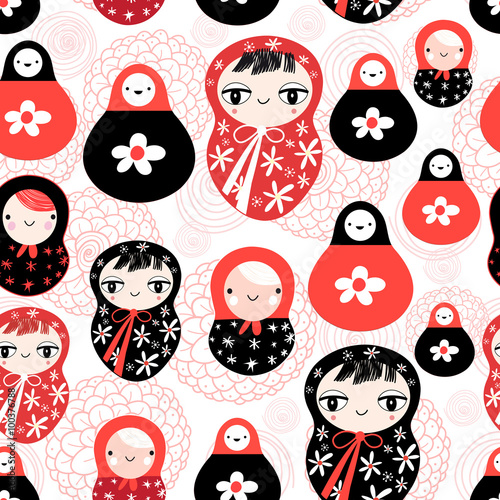 funny pattern with dolls