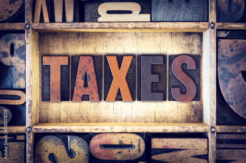 Fotografi Taxes Concept Letterpress Type