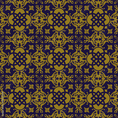 Elegant antique background image of round square cross kaleidoscope pattern. 