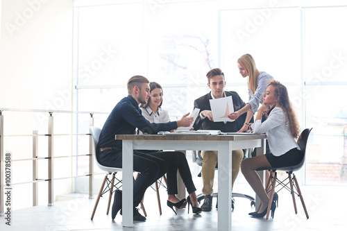 Young business people discu...