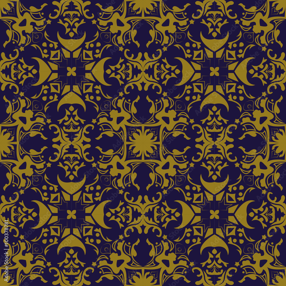 Elegant antique background image of geometry kaleidoscope pattern.
