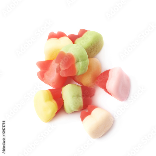 Tooth shaped candy isolated