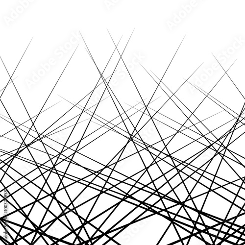Random, intersecting lines. Abstract monochrome vector texture /