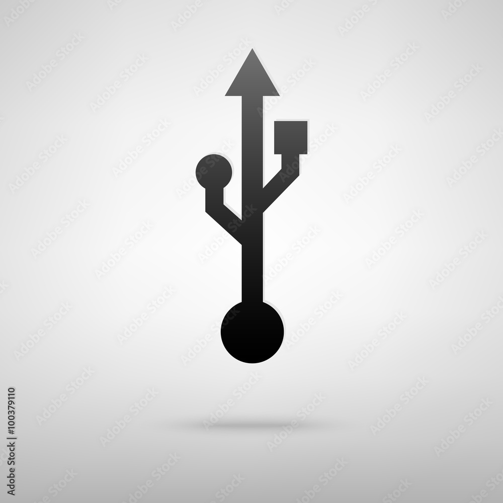 Usb icon with shadow Usb icon with shadow