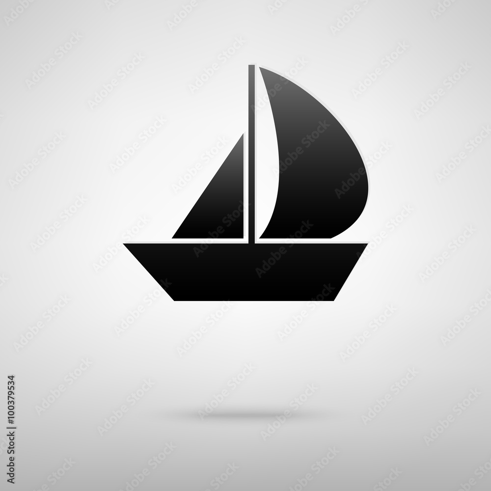 Sail boat black icon