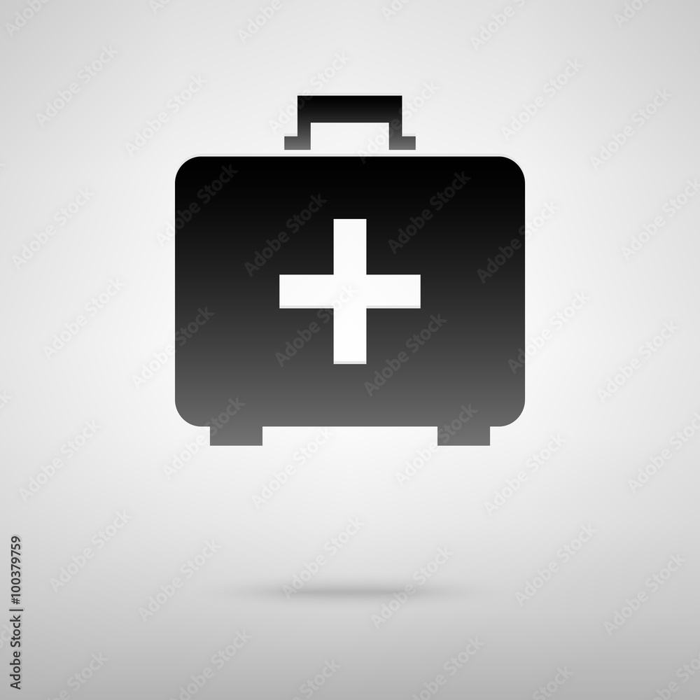 Obraz premium First aid box black icon