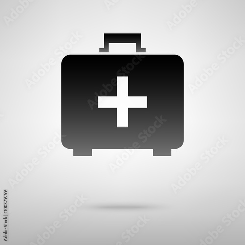 First aid box black icon