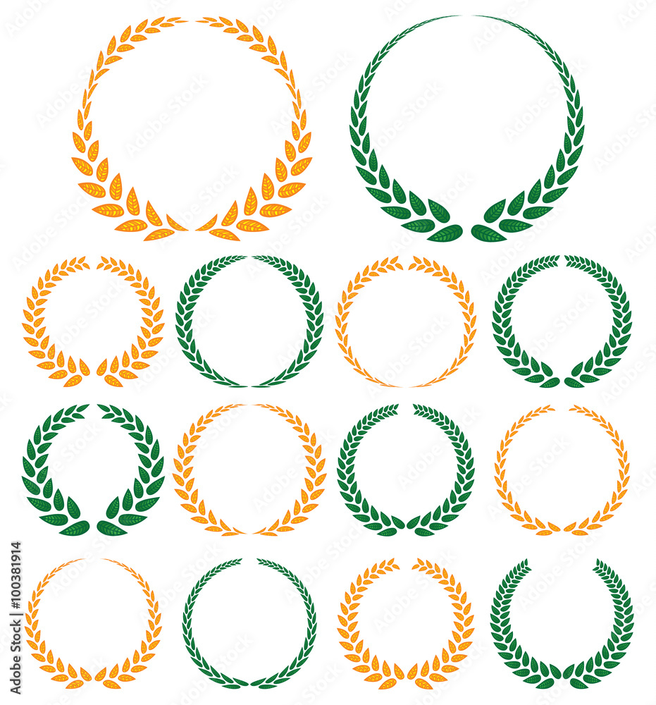 Laurel wreaths collection. EPS8.