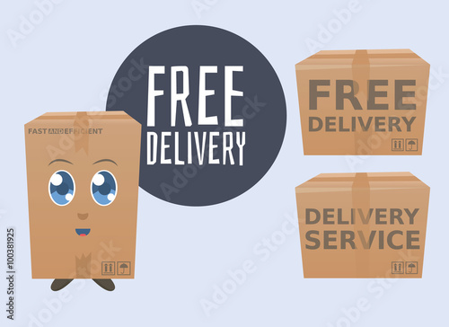 Free Delivery cartoon design elements. EPS10.