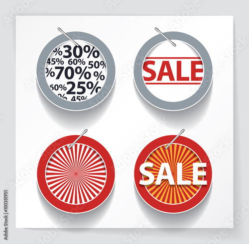 Set of four Sale labels. EPS10.
