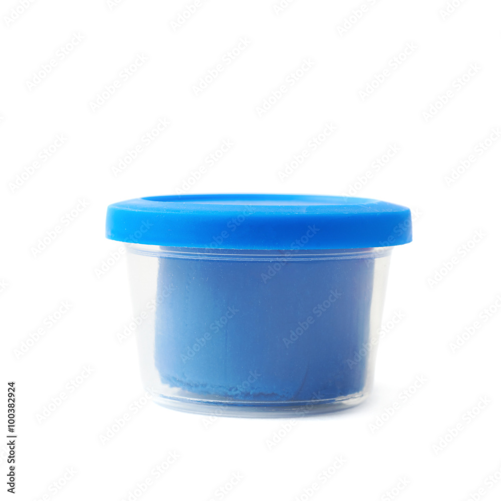 Modeling clay in a container isolated Modeling clay in a container isolated