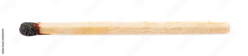 Burnt match stick isolated