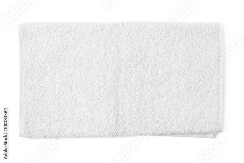 Single terry cloth towel isolated