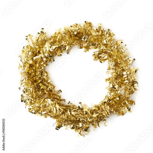 Tinsel garland round frame