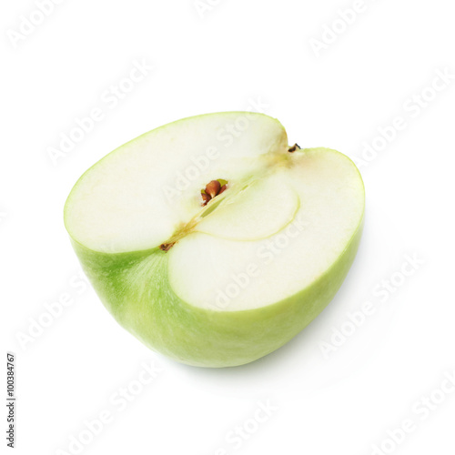 Sliced half of an apple isolated