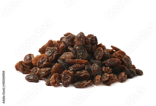 Pile of raisins isolated