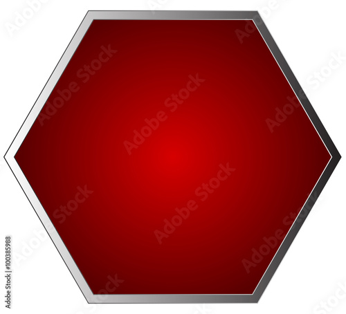 Empty, blank stop sign isolated on white. Vector illustration.