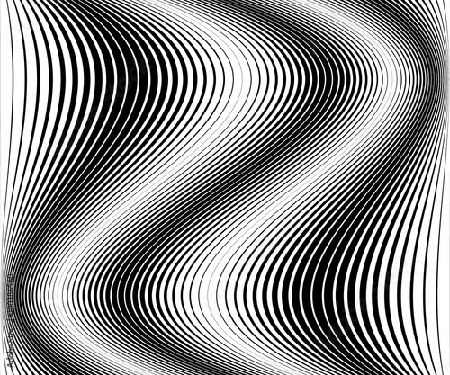 Abstract monochrome vector with distortion, deformation effect.