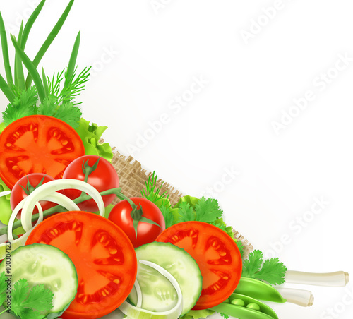 Group of fresh vegetables, vector design element