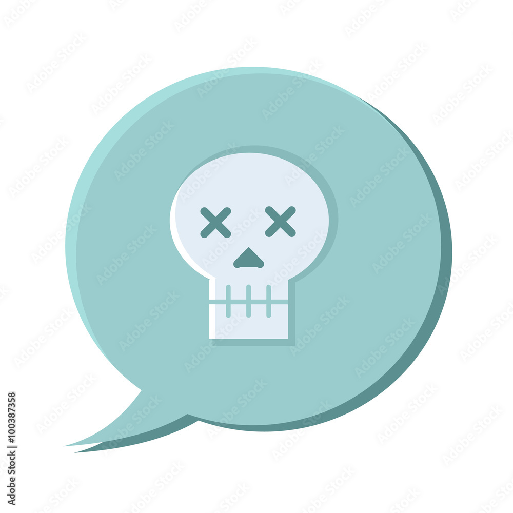 Skull speech bubble. Vector flat illustration Skull speech bubble. Vector flat illustration